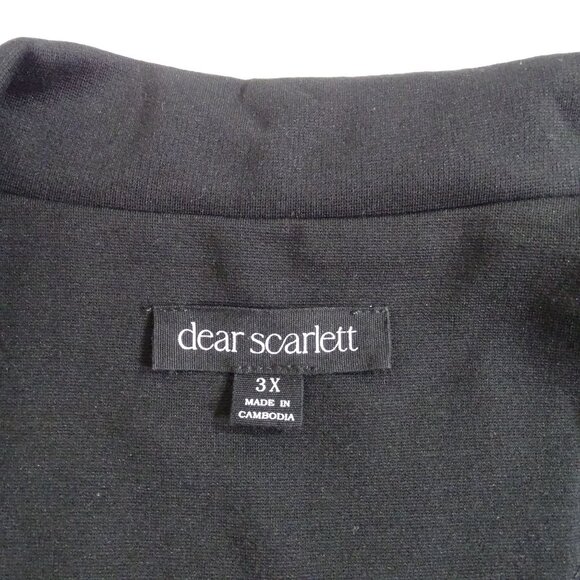 Dear Scarlett Women Black Open Front Blazer Jacket Size 3X Pockets 3/4 Sleeve - Picture 5 of 7